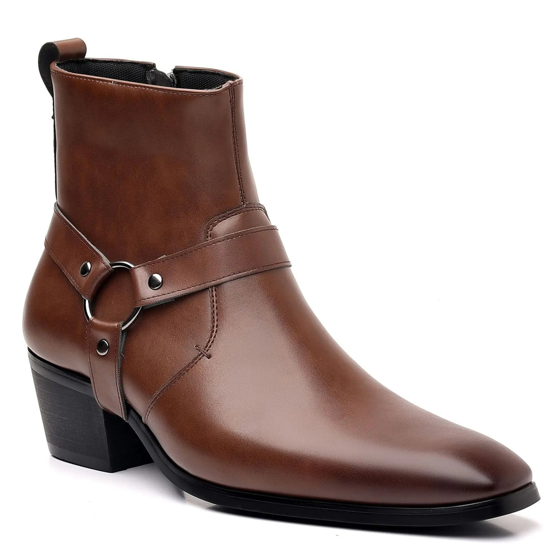 Men's Genuine Leather Harness Boots | Structured All-Day Comfort Design 4