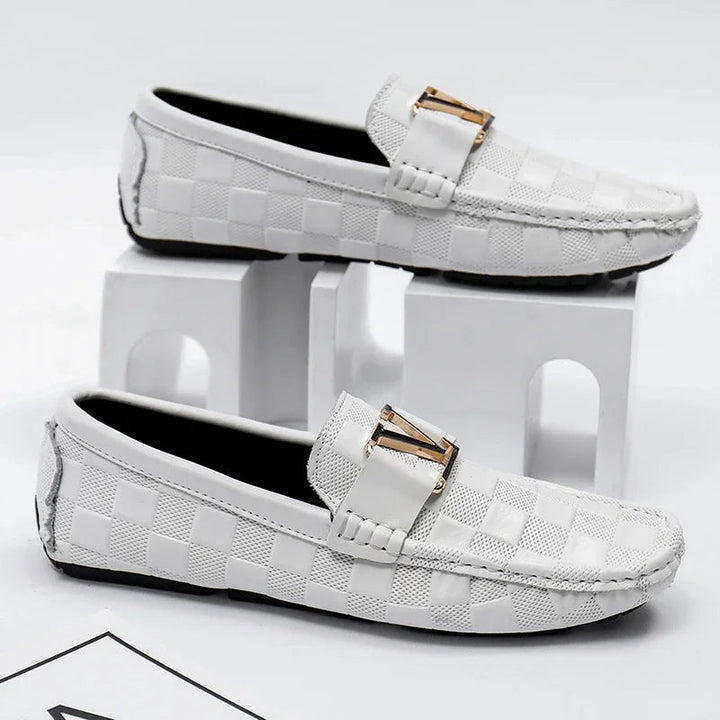 Men's Genuine Leather Loafers | Bold Woven Design Comfort 2