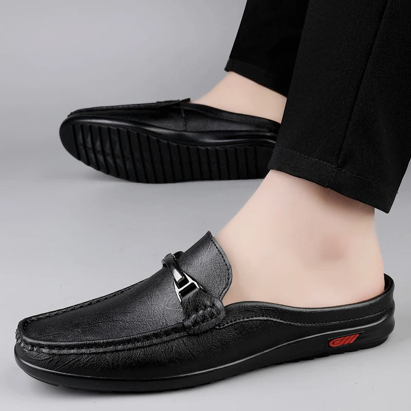 Men's Genuine Leather Loafers | Stylish Hollow Out Summer Driving Shoes