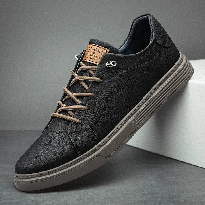 Men's Genuine Leather Low-Top Sneakers | Refined Casual Comfort 1