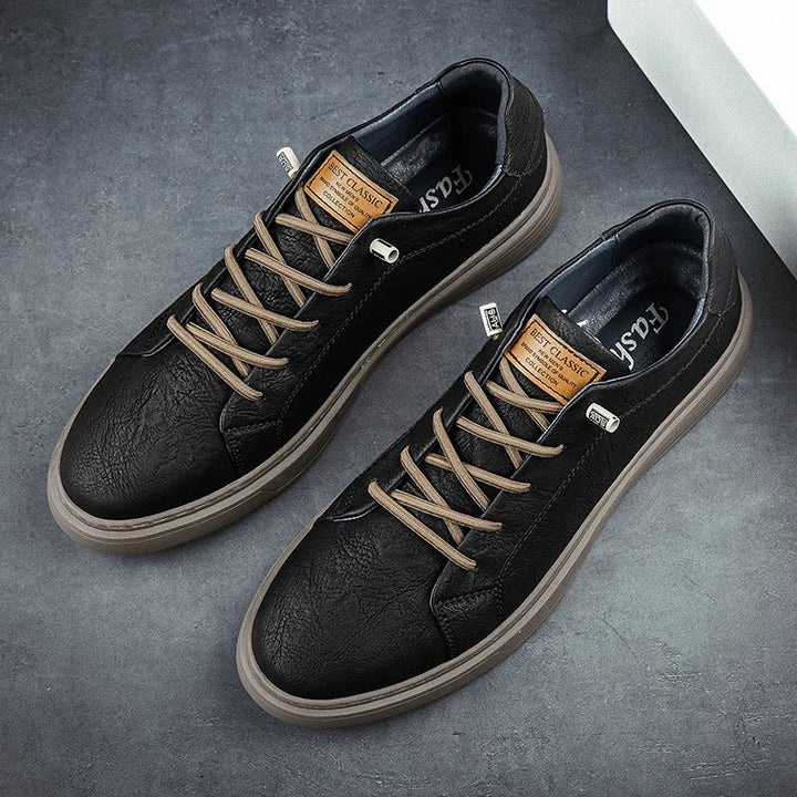 Men's Genuine Leather Low-Top Sneakers | Refined Casual Comfort 2