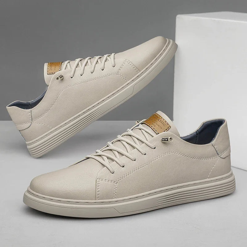 Men's Genuine Leather Low-Top Sneakers | Refined Casual Comfort 4