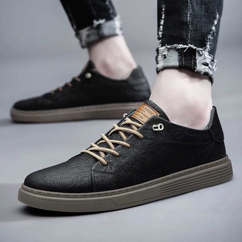 Men's Genuine Leather Low-Top Sneakers | Refined Casual Comfort 5