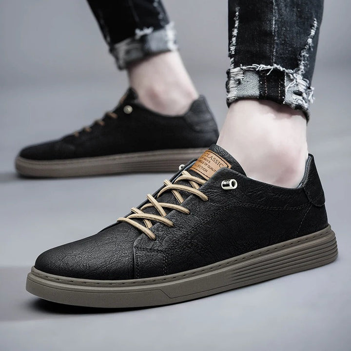 Men's Genuine Leather Low-Top Sneakers | Refined Casual Comfort 5
