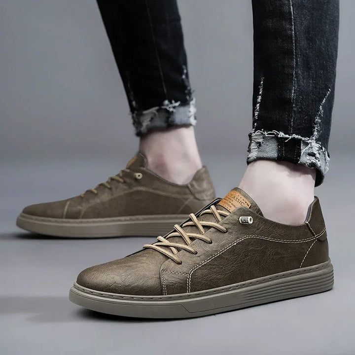 Men's Genuine Leather Low-Top Sneakers | Refined Casual Comfort 6