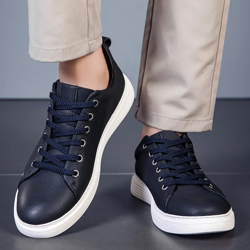 Men's Genuine Leather Low-Top Sneakers | Refined Everyday Comfort 1