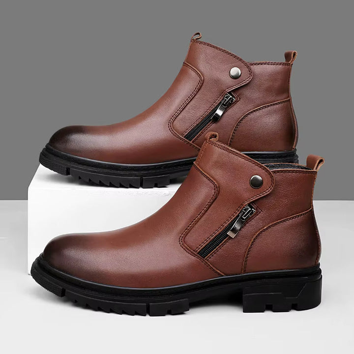 Men's Genuine Leather Side-Zip Boots | Premium Comfort and Stylish Design 0