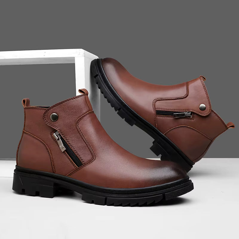 Men's Genuine Leather Side-Zip Boots | Premium Comfort and Stylish Design 2