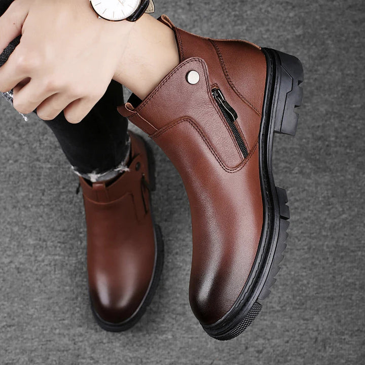 Men's Genuine Leather Side-Zip Boots | Premium Comfort and Stylish Design 4