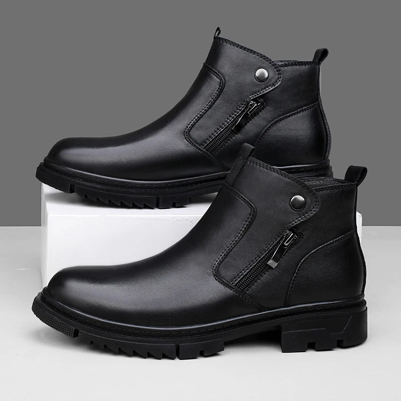 Men's Genuine Leather Side-Zip Boots | Premium Comfort and Stylish Design 6