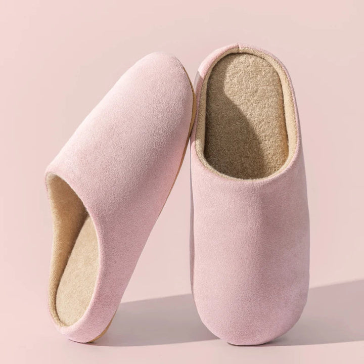 Women's genuine leather slide sandals with cushioned sole