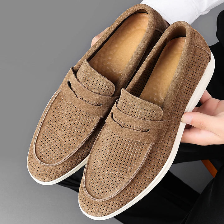 Men's Genuine Leather Slip-On Loafers | Refined Summer Office Essential 0