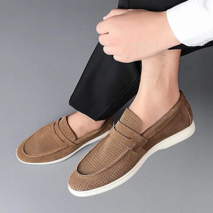 Men's Genuine Leather Slip-On Loafers | Refined Summer Office Essential 1