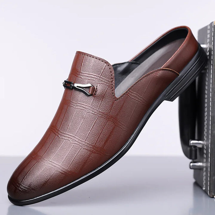 Men's Genuine Leather Slip-On Sandals | Comfortable Casual Summer Footwear