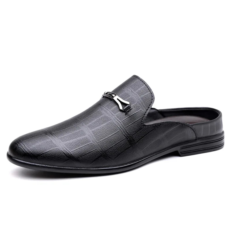 Men's Genuine Leather Slip-On Sandals | Comfortable Casual Summer Footwear