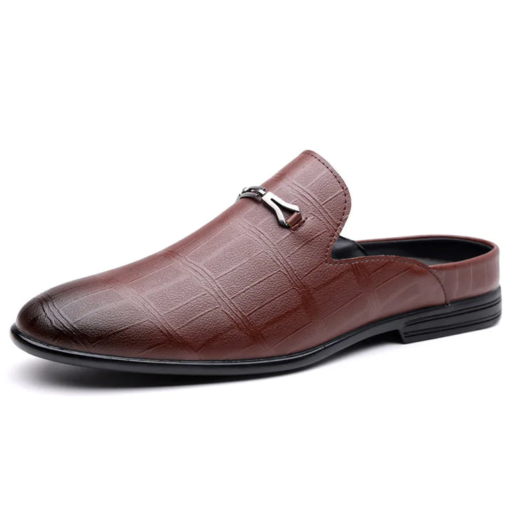 Men's Genuine Leather Slip-On Sandals | Comfortable Casual Summer Footwear