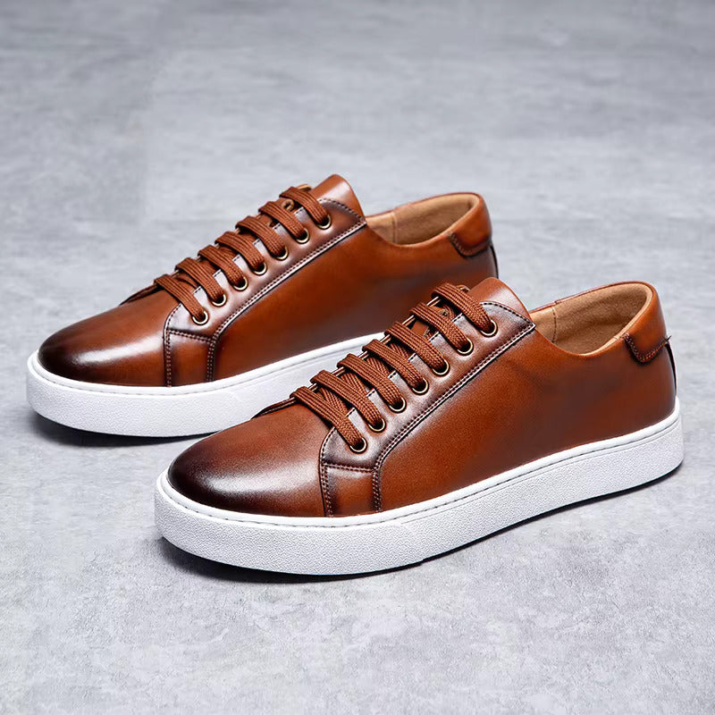 Men's Genuine Leather Sneakers | Refined All-Day Comfort Fit 1