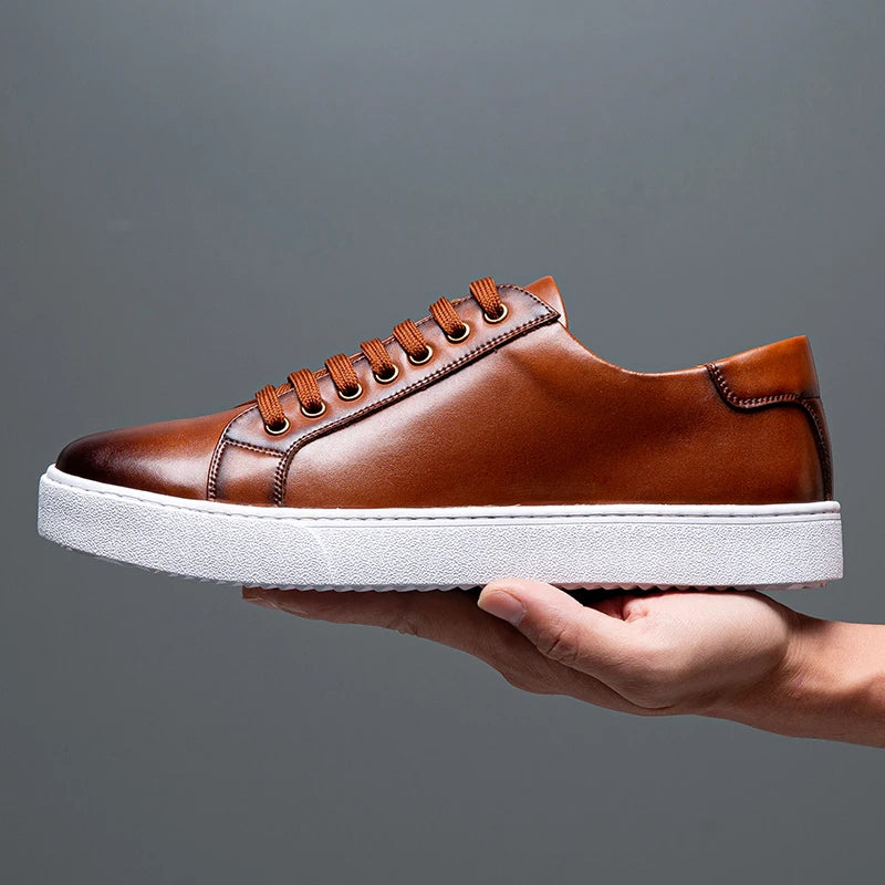 Men's Genuine Leather Sneakers | Refined All-Day Comfort Fit 5