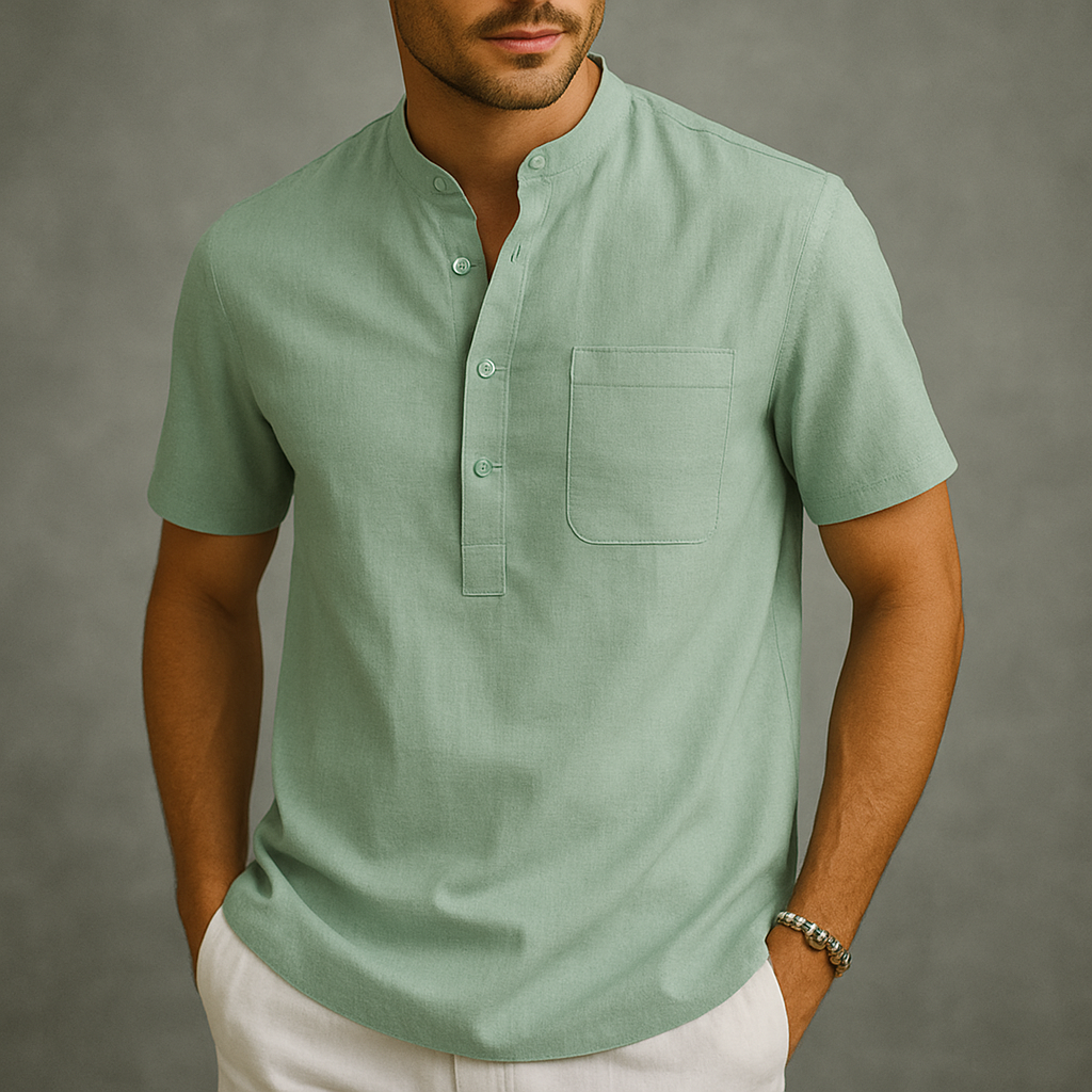Men's Gossamer Linen Henley Shirt | Lightweight Summer Essential Comfort 2
