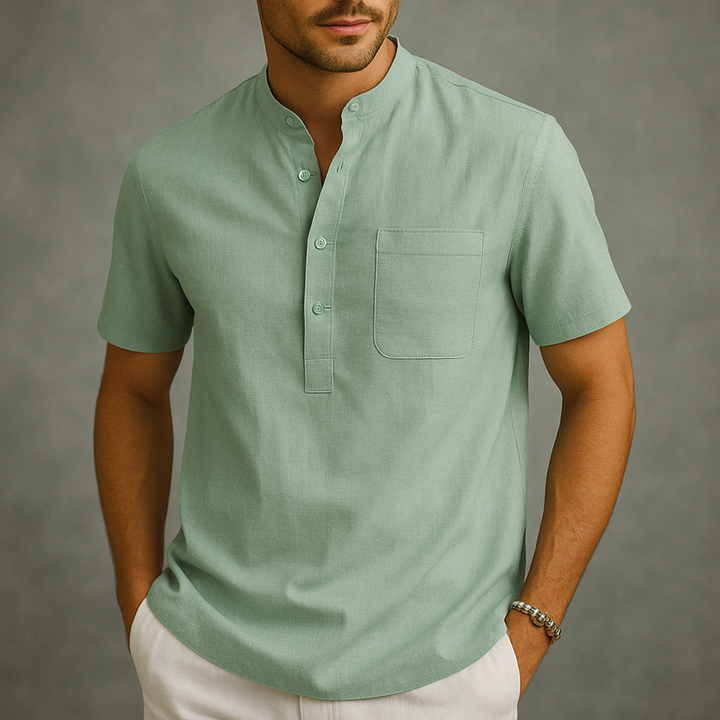 Men's Gossamer Linen Henley Shirt | Lightweight Summer Essential Comfort 2
