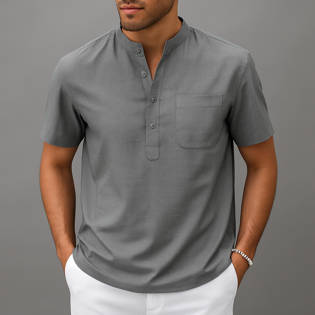 Men's Gossamer Linen Henley Shirt | Lightweight Summer Essential Comfort 6