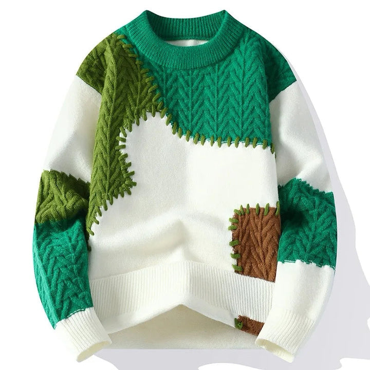 Men's Heavy Textured Knit Sweater | Structured Winter Layering Essential 1