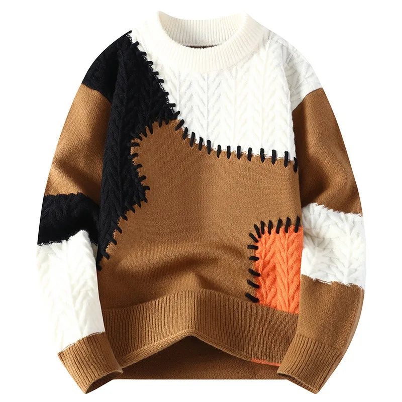 Men's Heavy Textured Knit Sweater | Structured Winter Layering Essential 2