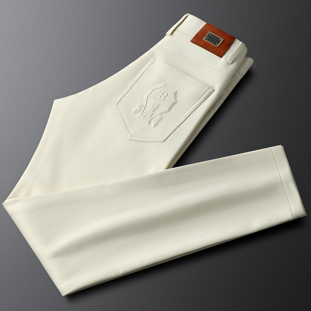 Men's Herringbone Trousers | Tailored Elegant Dress Pants | Sophisticated Comfort Fit