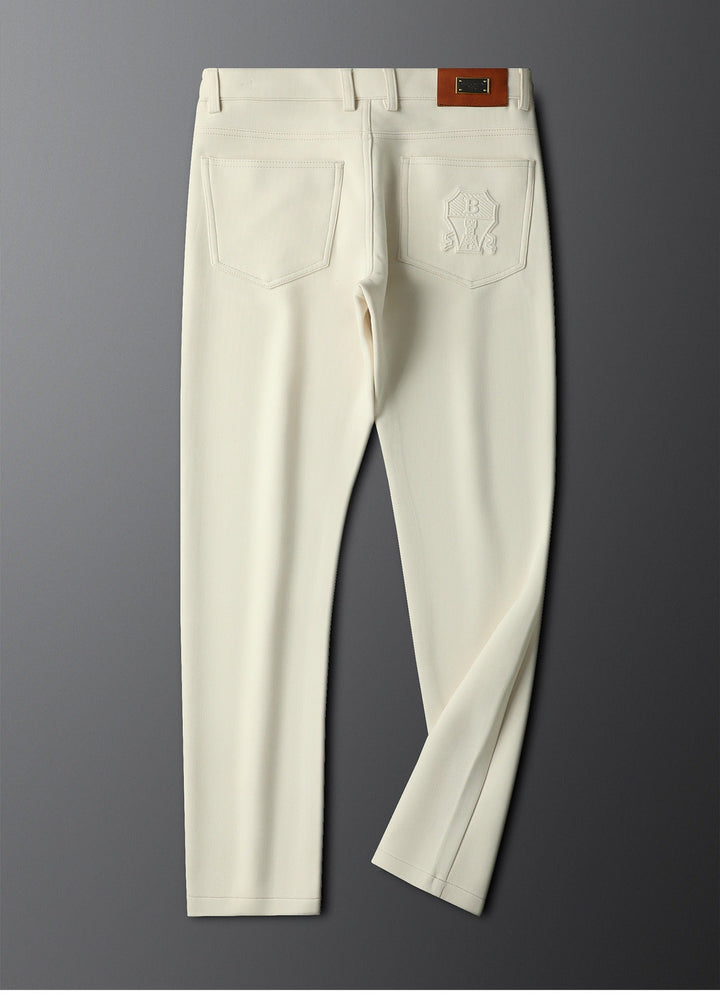 Men's Herringbone Trousers | Tailored Elegant Dress Pants | Sophisticated Comfort Fit
