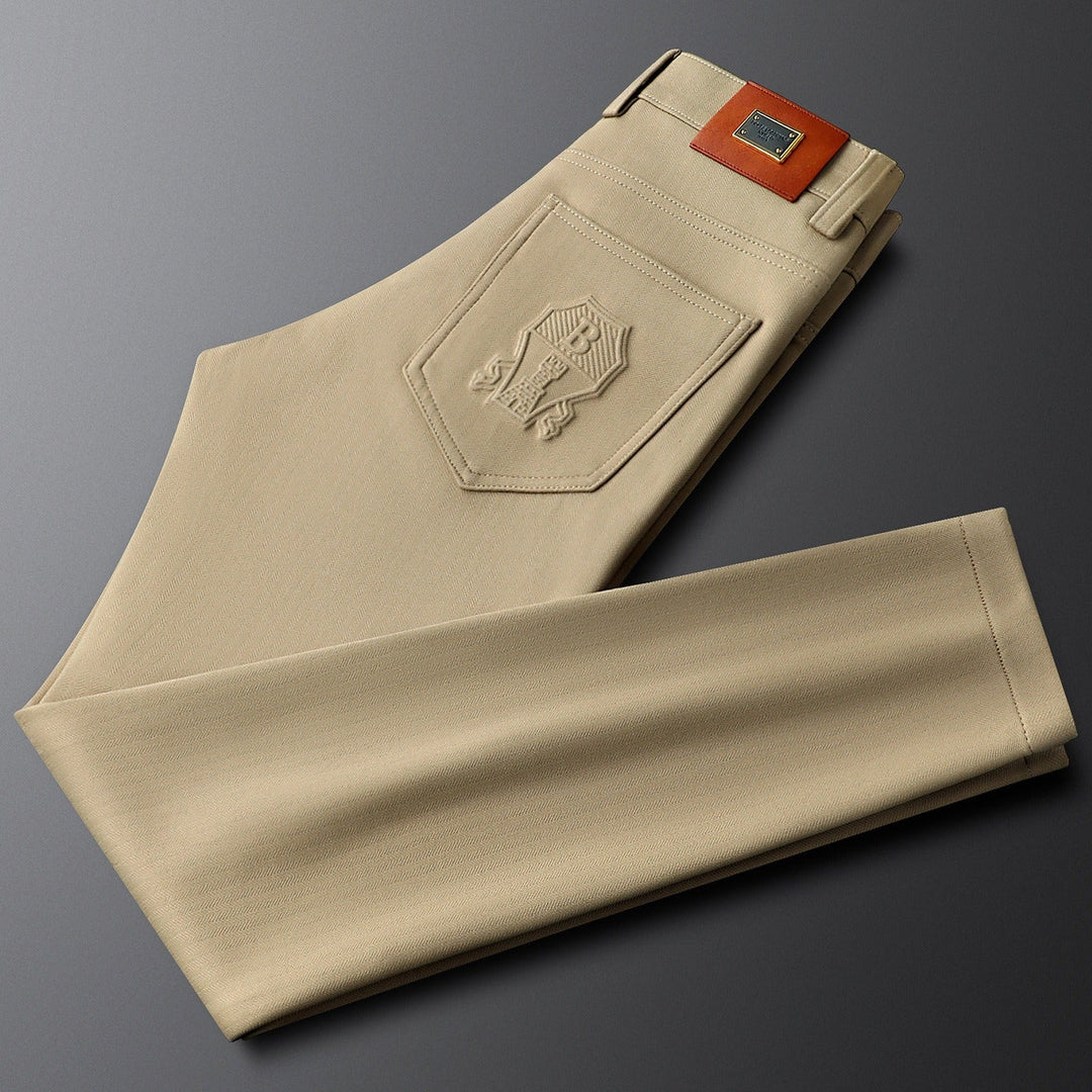 Men's Herringbone Trousers | Tailored Elegant Dress Pants | Sophisticated Comfort Fit