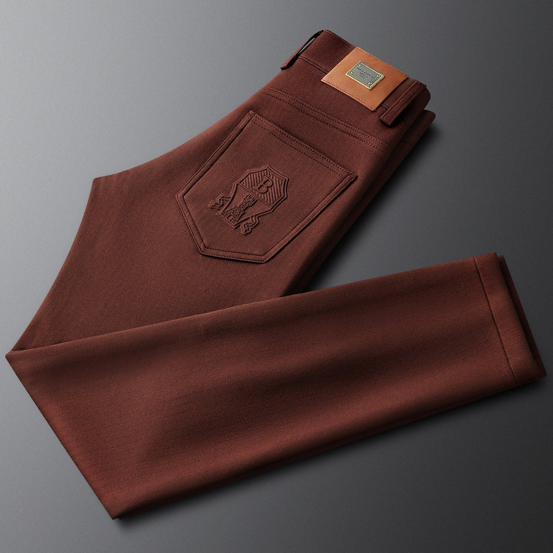 Men's Herringbone Trousers | Tailored Elegant Dress Pants | Sophisticated Comfort Fit