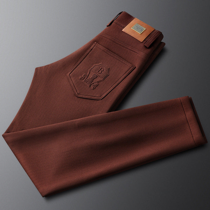 Men's Herringbone Trousers | Tailored Elegant Dress Pants | Sophisticated Comfort Fit
