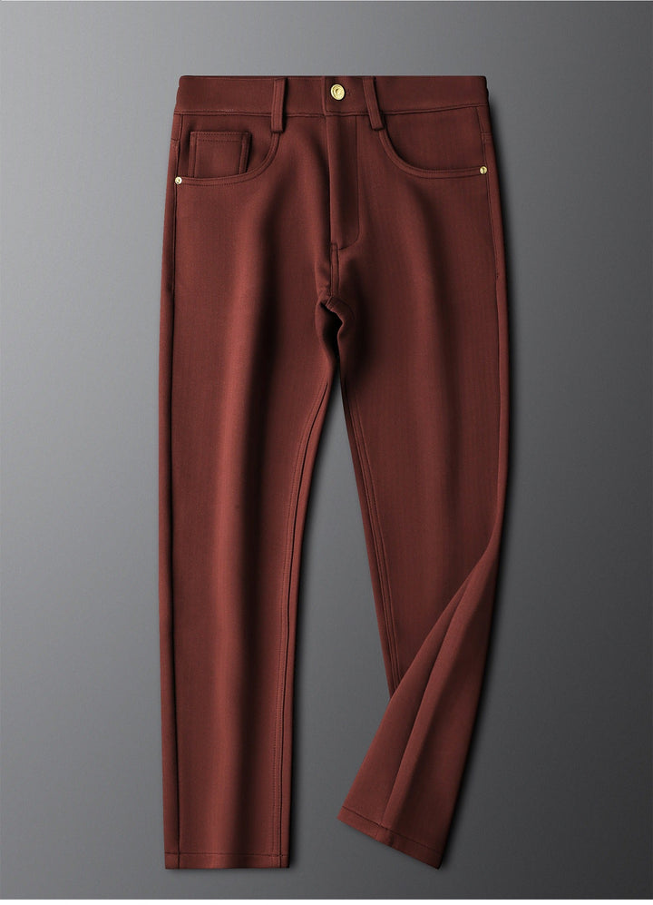 Men's Herringbone Trousers | Tailored Elegant Dress Pants | Sophisticated Comfort Fit