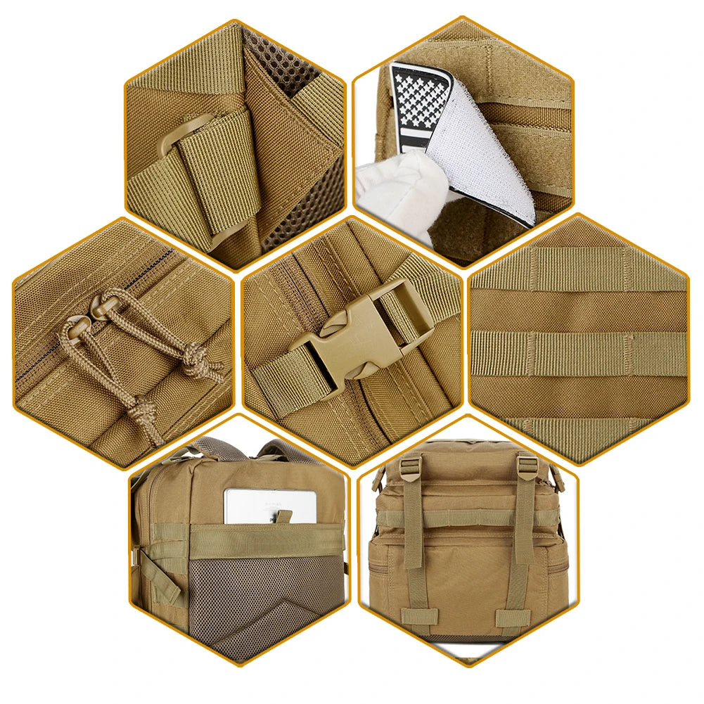 Men's High-Density Nylon Tactical Backpack | Durable Outdoor Adventure Essential 5