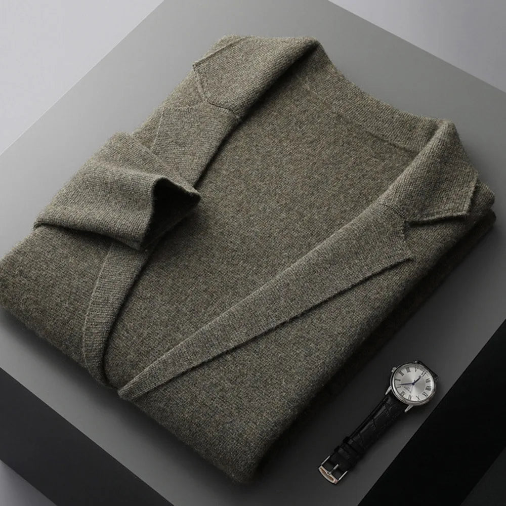 Men's High-Grade Wool Cardigan | Timeless Tailored Comfort Layer 6