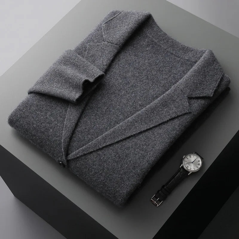 Men's High-Grade Wool Cardigan | Timeless Tailored Comfort Layer 7