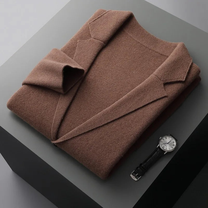 Men's High-Grade Wool Cardigan | Timeless Tailored Comfort Layer 9