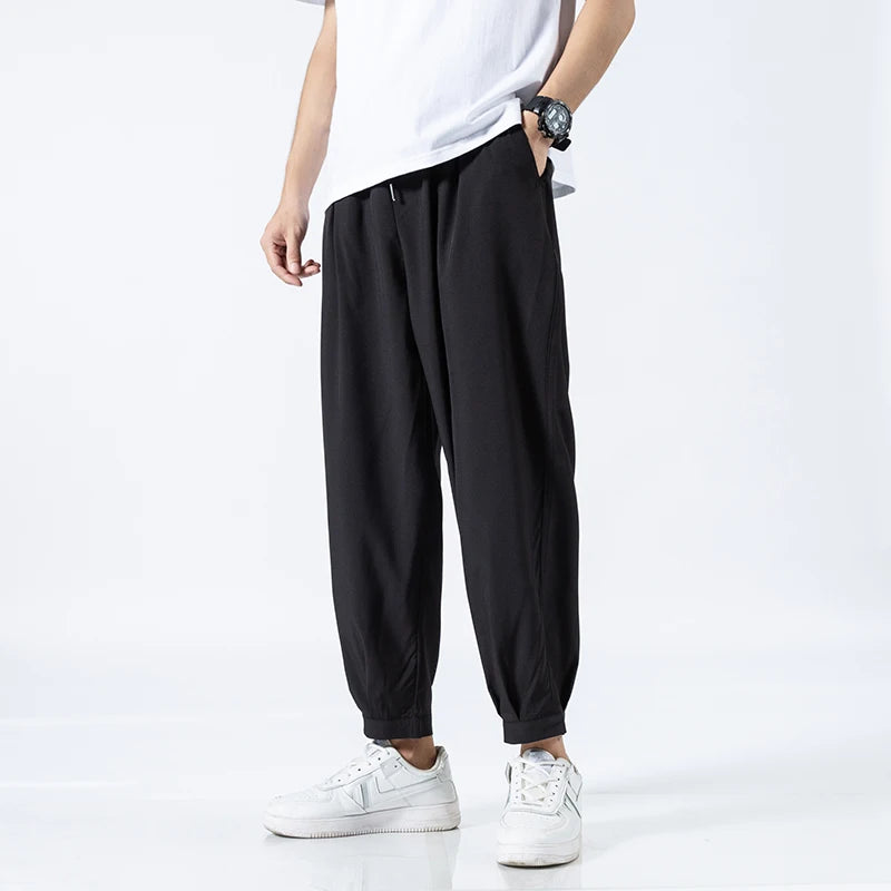 Men's Ice Silk Ankle-Length Pants | Lightweight Breathable Comfort Fit 1