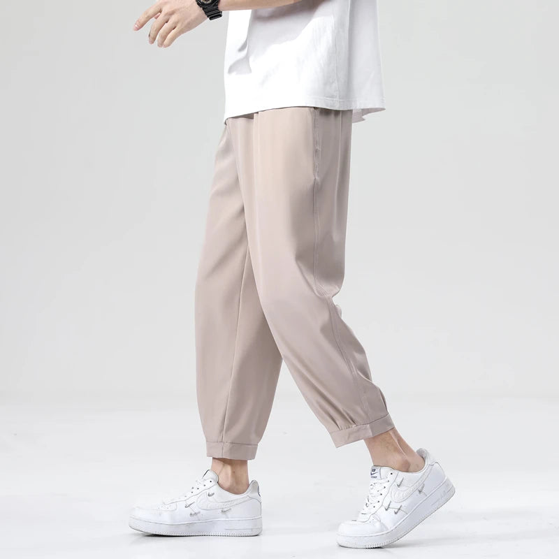 Men's Ice Silk Ankle-Length Pants | Lightweight Breathable Comfort Fit 3