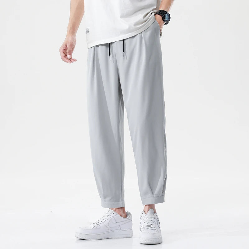 Men's Ice Silk Ankle-Length Pants | Lightweight Breathable Comfort Fit 6