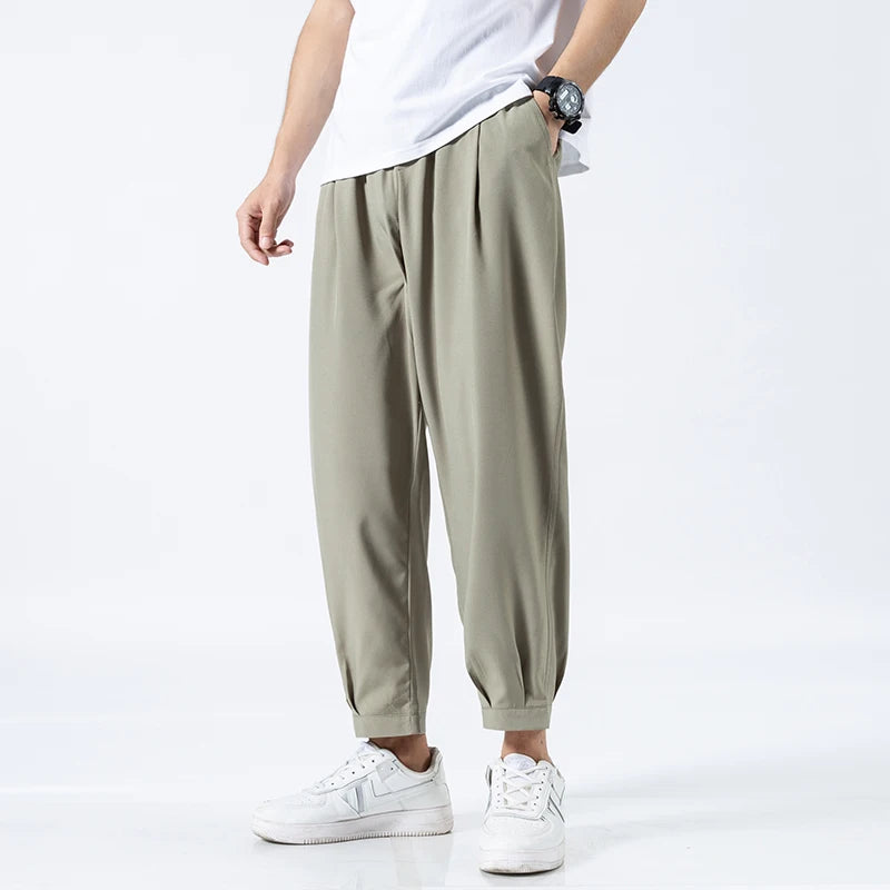 Men's Ice Silk Ankle-Length Pants | Lightweight Breathable Comfort Fit 7