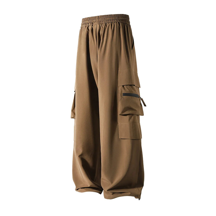 Men's ice silk cargo pants with multi-pocket utility fit