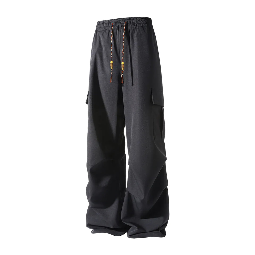 Men's ice silk casual pants with side pockets