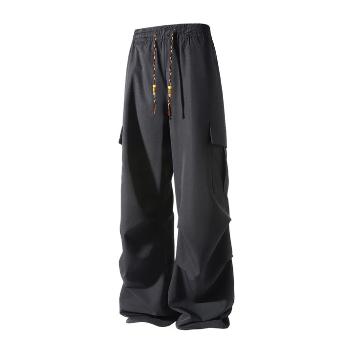 Men's ice silk casual pants with side pockets