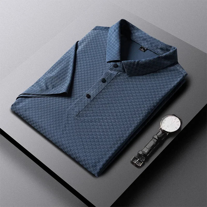 Men's Ice Silk Short Sleeve Polo Shirt | Smooth Breathable Summer Essential