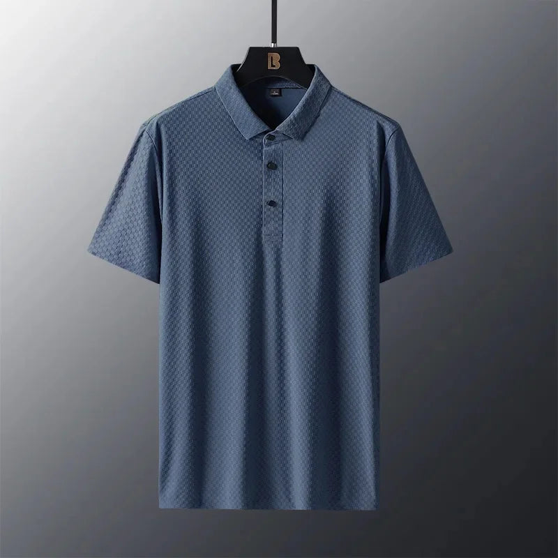Men's Ice Silk Short Sleeve Polo Shirt | Smooth Breathable Summer Essential