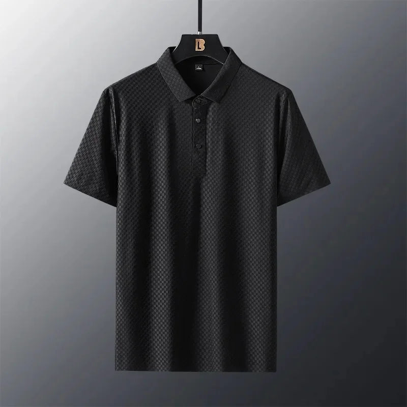 Men's Ice Silk Short Sleeve Polo Shirt | Smooth Breathable Summer Essential