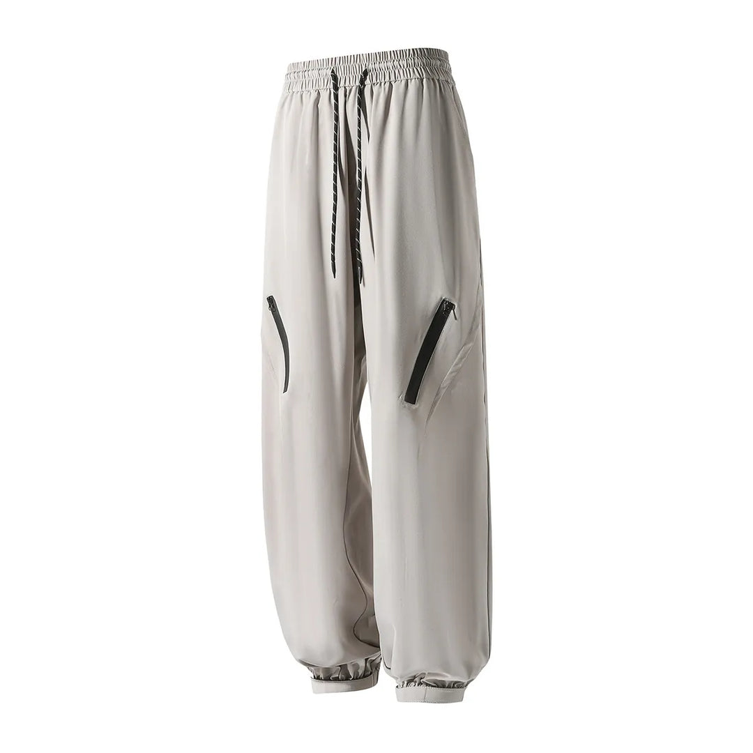 Men's ice silk loose trousers with quick-dry comfort