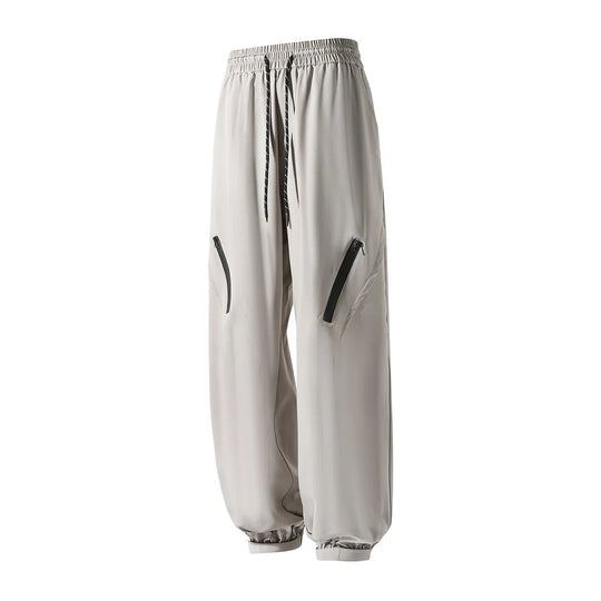 Men's ice silk loose trousers with quick-dry comfort
