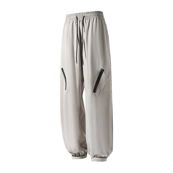 Men's ice silk loose trousers with quick-dry comfort